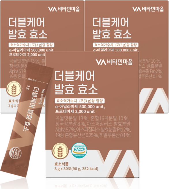 비타민마을 와이즈 더블케어 발효 효소 30p, 90g, 3개