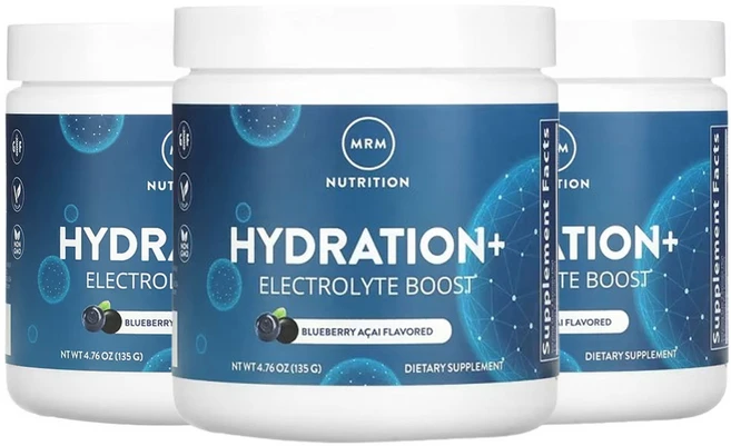 MRM 뉴트리션 하이드레이션+ 전해질 부스터 블루베리 아사이 135 g(4.76oz), 135g, 3개 - 쿠팡