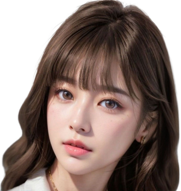 히온 인조모 앞머리 가발 불임 머리, 1개, 라이트브라운