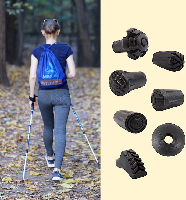 등산스틱 트래킹 지팡이 보호 교체용 고무 패킹 캡 마개, E