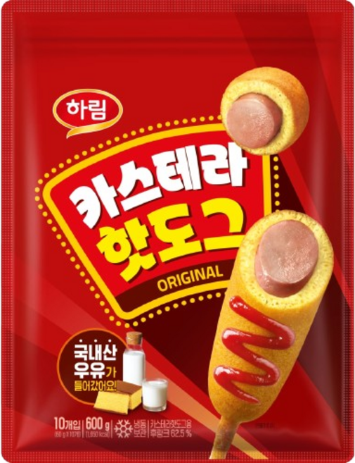 하림 카스테라 오리지널 핫도그, 1개, 600g