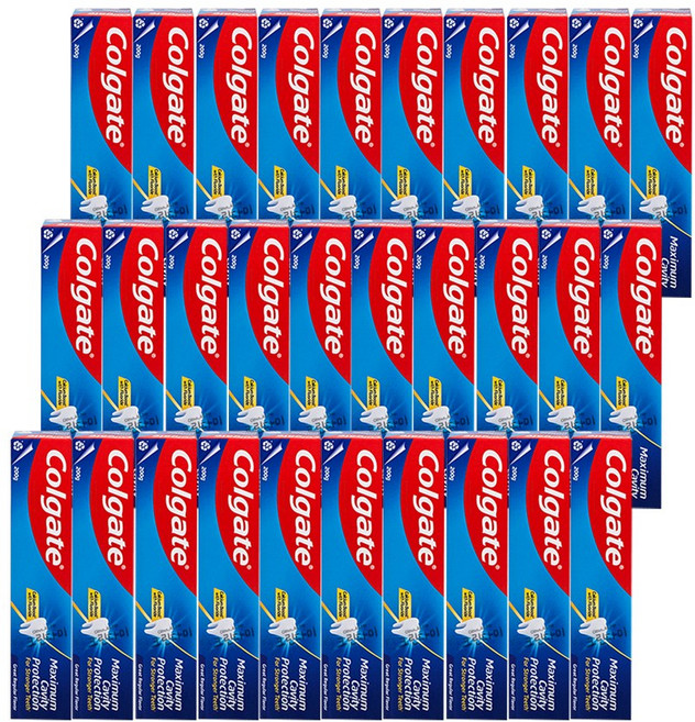 콜게이트 맥시멈 캐비티 프로텍션 그레이트 레귤러 플레이버 치약, 30개, 200g