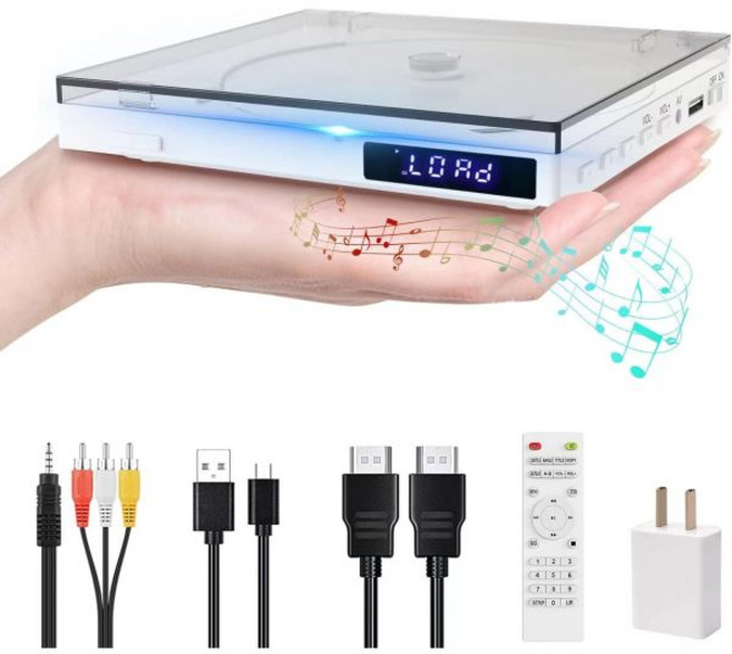 Delleson HiFi 내장 스피커가 포함된 미니 DVD 플레이어 TV용 지역 무료 HDMI 및 AV 출력 USB 입력이 초소형 CDDVD NTSCPAL 시스템 케이블 리모컨