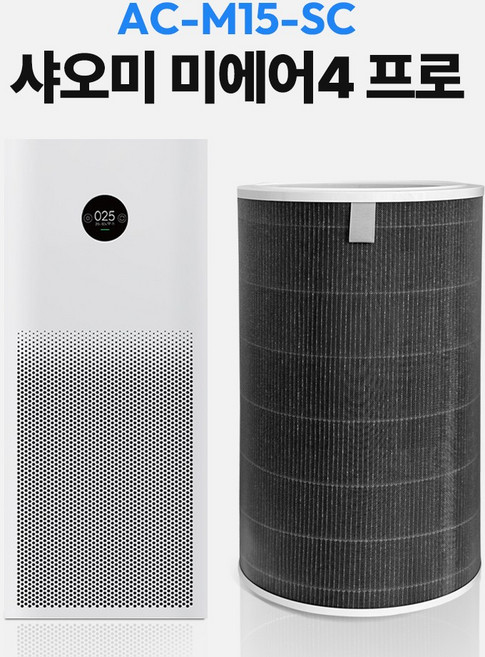 샤오미 미에어 스마트 공기청정기 호환 필터 RFID칩 포함, 1개, 미에어 4 PRO - 그레이