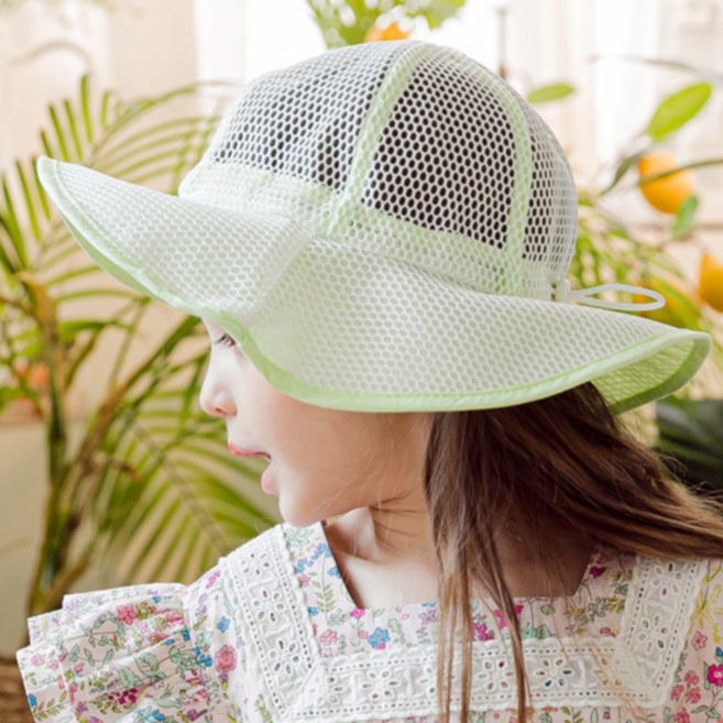 원라인 아기 유아 여름 벙거지 메쉬 레인보우 썬햇 모자 아동 어린이