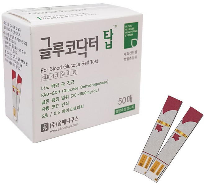 글루코닥터 탑 스트립 혈당측정지, 50개입, 4개