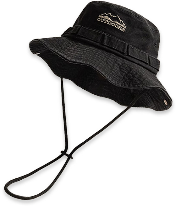 아웃도어 캠핑 낚시 등산모자 남자 여자 등산 버킷햇, 블랙