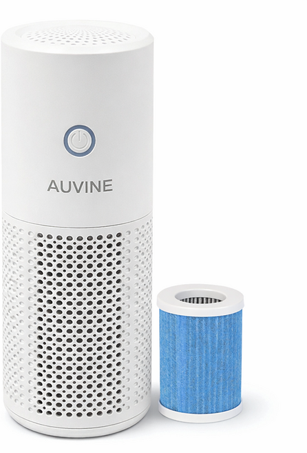 Auvine 선 없이 11시간 무선 미니 공기청정기 차량용 원룸, 화이트, GL-608