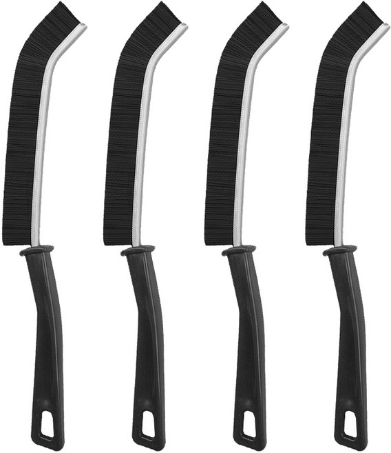 2+2 이지유 초슬림 강력모 틈새 브러쉬 청소솔 다용도 욕실 주방 세척솔 줄눈 타일 청소, 4개, 블랙그레이