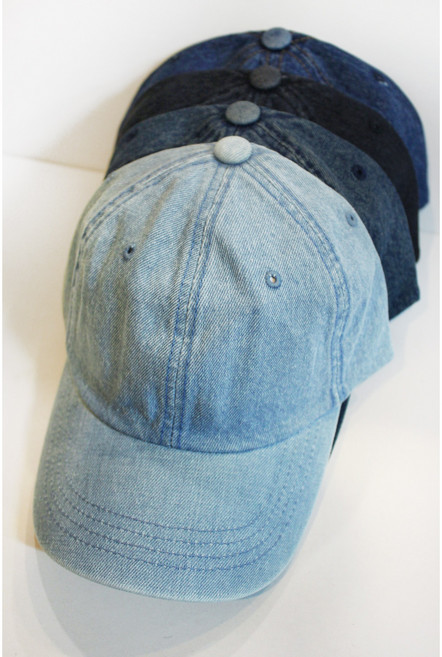 무지 데님 볼캡 남녀공용 청모자 (연청 진청 흑청)