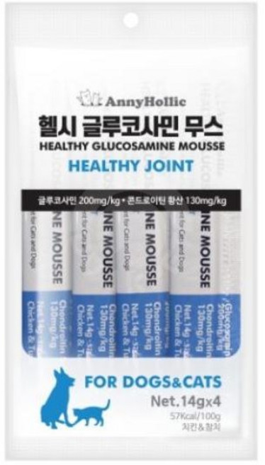 애니홀릭 헬시 글루코사민 무스 건강보조제 14g x 4p, 치킨&참치, 치킨 + 참치 혼합맛, 20개