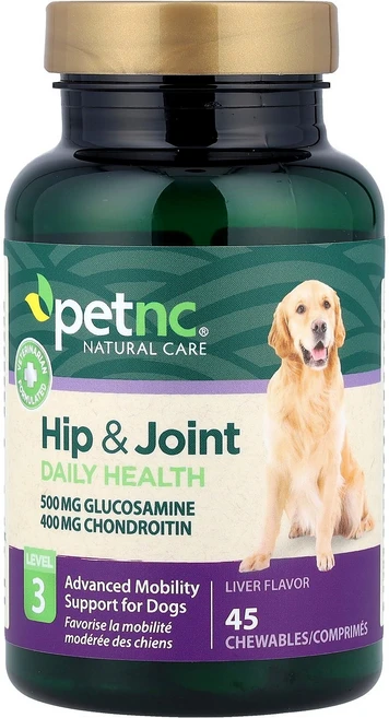 펫엔씨 petnc 힙&조인트 레벨3 강아지 관절 영양제 간맛 츄어블 45정 (Natural Care Hip & Joint) - 쿠팡