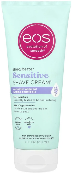 EOS Shea Better™ Sensitive Shave Cream™ 콜로이드 오트밀 207ml(7fl oz), EOSSheaBetterSensitiveShaveCre, 1개, 207ml - 쿠팡