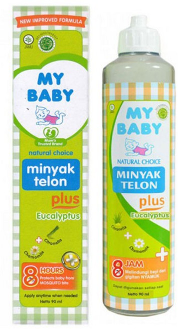 MY BABY minyak telon plus Eucalyptus 嬰兒護膚精油, 90ml, 1瓶