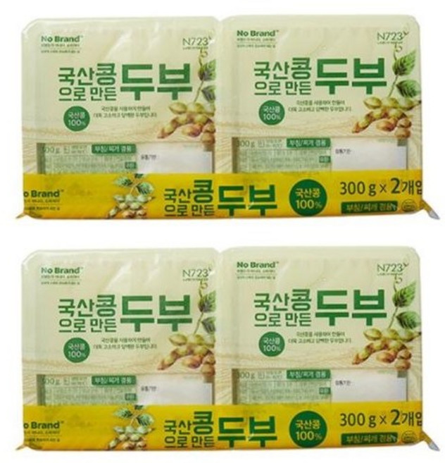 노브랜드우리 땅에서 자란 국산콩두부300g 냉장, 1200g, 600g, 2개