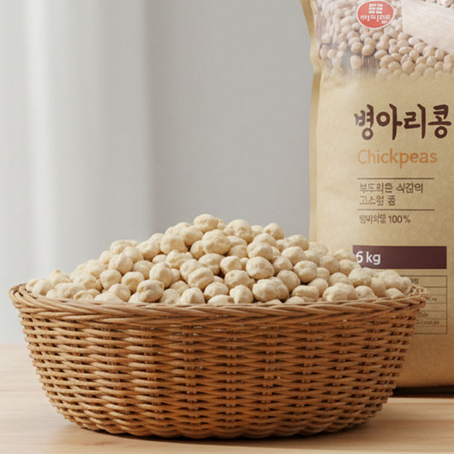 캐나다산 프리미엄 병아리콩 슈퍼푸드 단백질 식이섬유 다이어트 곡물 식단관리 대용량, 1개, 6kg