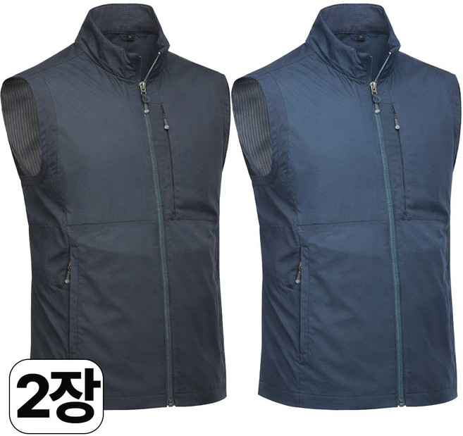 [워킹맨] 1+1 봄 여름용 탄력있는 나일론 망사 조끼 아웃도어 작업복 근무복 D112