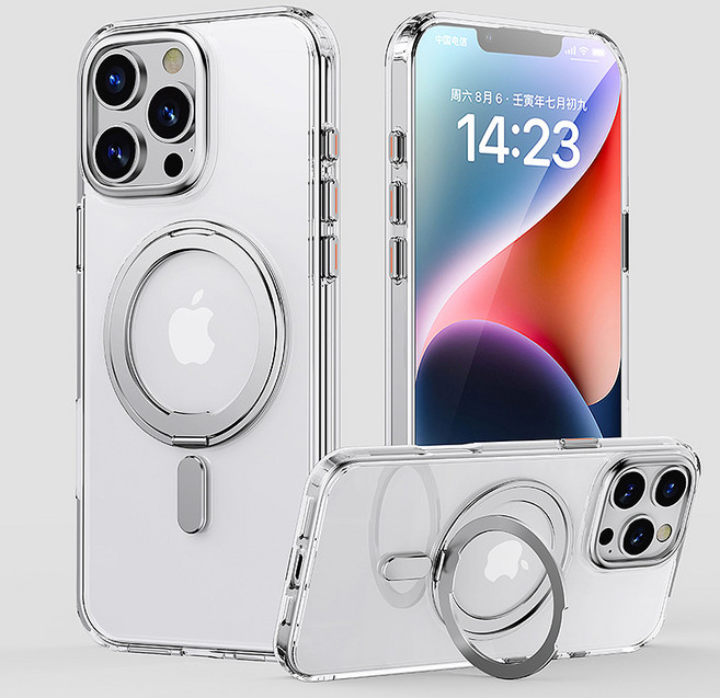 FOCUS PIXELS 磁吸支架手機殼 360度旋轉支架 防摔保護殼, 適用iPhone 13/14, 1個
