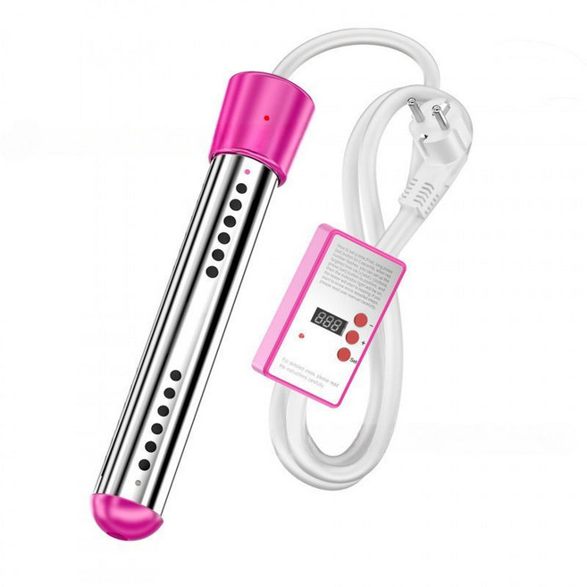 智能定時大功率浴缸加熱棒，熱得快動斷電, 粉色 智能定時款,歐規 3000W, 1個