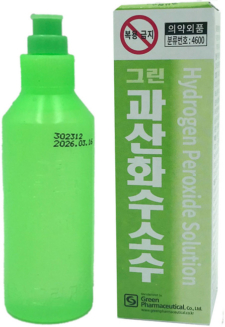 그린제약 과산화수소35% 소독약 상처소독 살균제, 3개, 60ml
