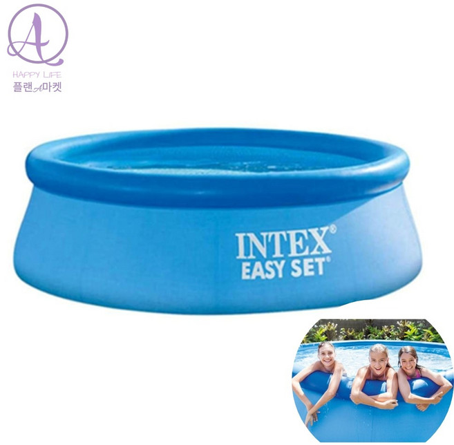 플랜A마켓 인텍스 에어 가족 풀장 244x76cm 유아 어린이 물놀이 에어 풀장 실외풀장, 1개, 블루