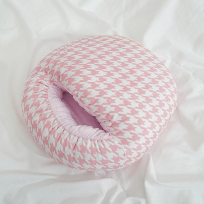 풀템 하운드 체크 따끈 쿠션 발난로 전기 히터 가정용 사무실용 학교용, 단품, [히터] 하운드체크 발난로 (페일 핑크)