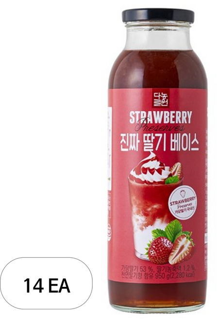 다농원 진짜 딸기베이스, 950g, 14개