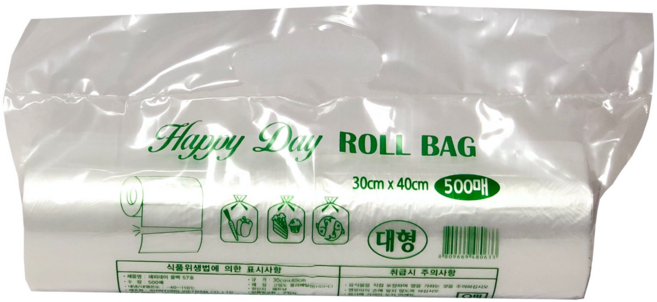 해피데이 위생롤백 대형30*40 500매, 대(L), 15개, 500개