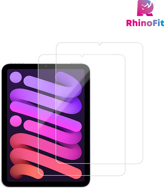 라이노핏 아이패드 미니 6세대/7세대 (A17 Pro) 공용 강화유리 보호 필름 0.4mm, 2장
