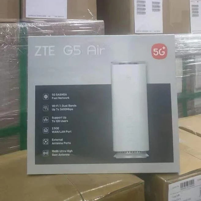 새로운 ZTE G5 Air CPE MC8510D WiFi 7 라우터 BE3600 이더넷 포트 NFC NR Cat19 심 카드 무선 모뎀 44 MIM, 01 ZTE G5 Air MC8510D, 01 빠른  Mainland, 02 EU Power Adapter