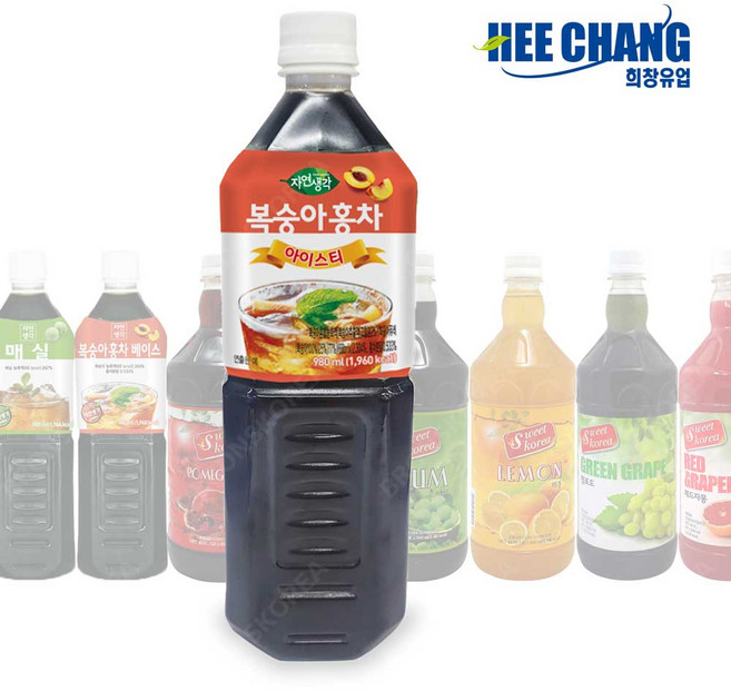 희창 자연생각 복숭아홍차 980ml X 15개 액상 아이스티 과일음료
