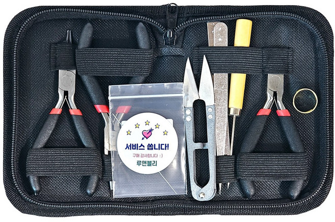 [루앤블리] 비즈 도구 DIY 비즈 주얼리 공구 세트 8종 집게 절단니퍼 구자말이집게 송곳 오링반지 핀셋 도구 세트