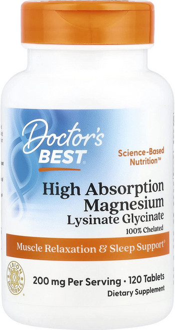 건강챙기세요 Doctor's Best 고흡수 마그네슘 120정(1정당 100mg) 백살까지오래오래, 1개, 120회분