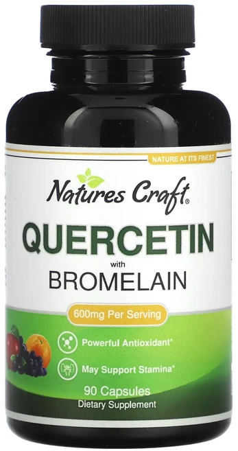 매우편하고 Nature's Craft 퀘르세틴 브로멜라인 함유 600mg 캡슐 90정 끝내주게잘나가는상품, NaturesCraft퀘르세틴브로멜라인함유600mg캡슐, 1개 - 쿠팡