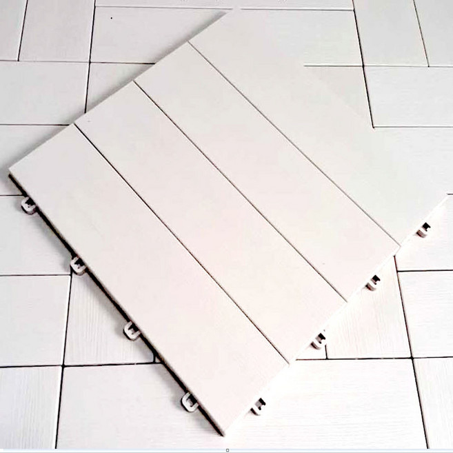 엘림오브제 데크타일 베란다발판 조립식마루 테라스 바닥재 발판 12칼라-36p (본판-9장), 1개, 아이보리-본판-9장