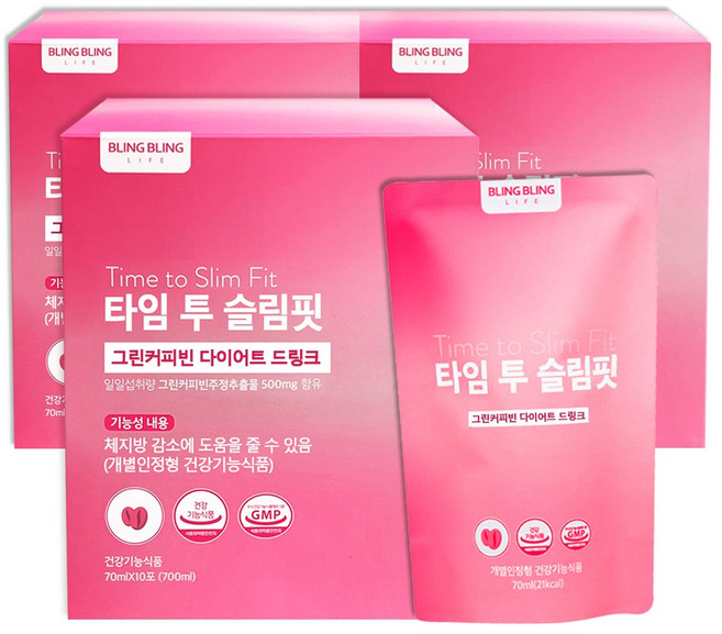 그린커피빈 클로로겐산 다이어트 타임투슬림핏, 70ml x 30포, 90개