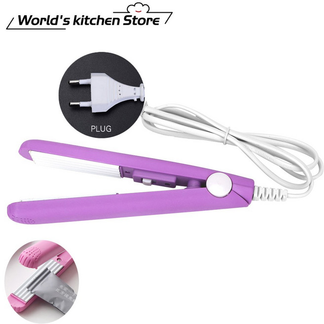 미니 휴대용 히트 씰링 기계 진공 실러 인감 포장 플라스틱 임 가정용 가방 클립, European plug 4, 1개