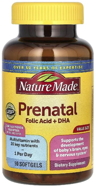 네이처메이드 프리네이탈 임산부용 엽산 Prenatal Folic Acid DHA 90정 - 쿠팡