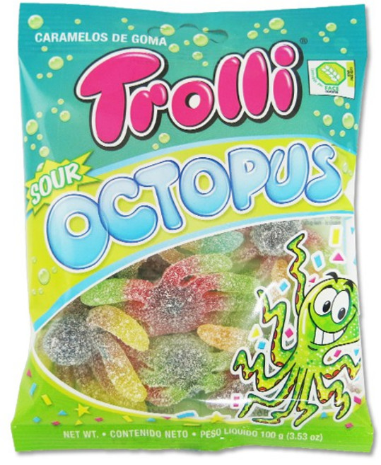 트롤리 사우어 옥터퍼스 100g 문어 모양 젤리, 1개