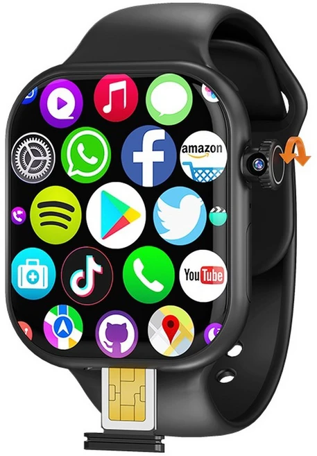 S10 Plus 스마트 시계 4G 안드로이드 256GB 스토리지 4G/5G LTE Sim 카드 GPS WIFI 2 29 인치 490 580 Amoled 새로운 Smartwatch, 4GB 64GB, Black - 쿠팡