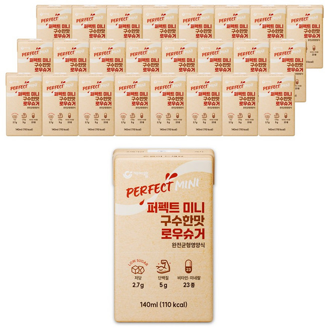 케어웰 퍼펙트 미니 구수한맛 로우슈거 완전균형영양식, 24개, 140ml