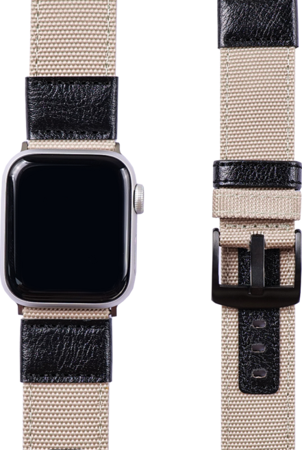 모할랩 애플워치 3/4/5/6/7/8/9/SE 호환 스포티 레더 스트랩 + 보호필름, 04 크림, 45mm