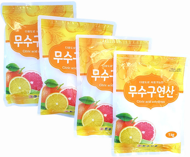 새마원 식용구연산 1kg 먹는 무수구연산, 4개