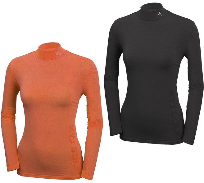 1+1 김영주골프 여성 여름 반목 긴팔 포인트 반폴라 티셔츠 아웃도어 스판 등산 티셔츠 9903