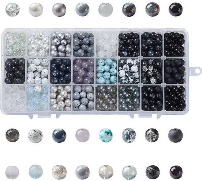 모하코 프리미엄 비즈 공예 키트 24종, 블랙, 1세트