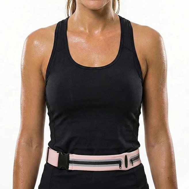 초슬림 방수 경량 러닝벨트, 핑크, 1개