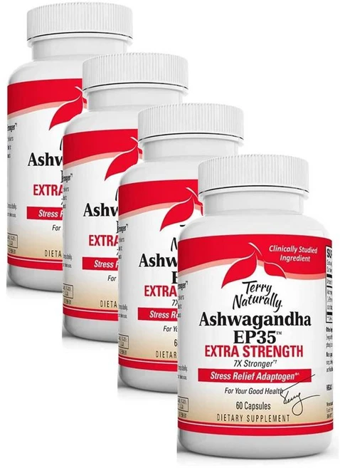 테리 내추럴리 아슈와간다 EP35 엑스트라 스트렝스 캡슐 Terry Naturally Ashwagandha EP35, 4개, 60정 - 쿠팡
