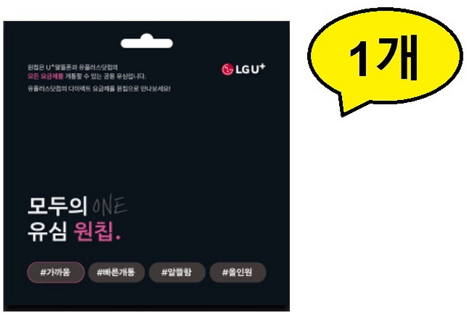 LGU플러스 공용유심 원칩(셀프개통) 1개