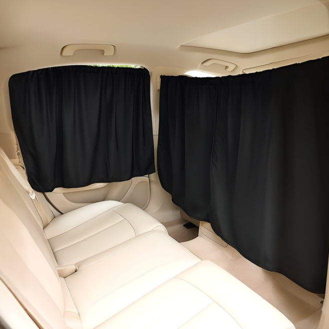 오토리빙 자동차 프라이버시 커튼 창문 햇빛가리개 차박커튼, 1세트, 블랙