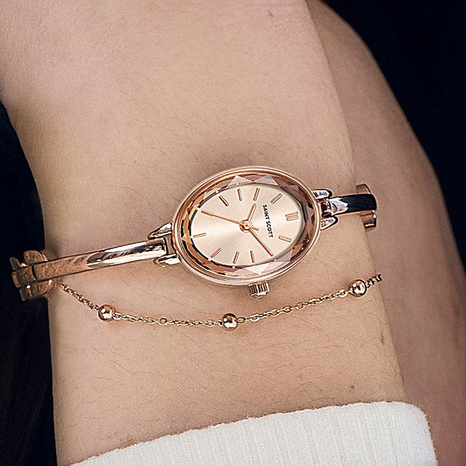 [세인트스코트] 엘립스 레이어드 뱅글 팔찌 시계 + 선물포장 + 쇼핑백 / ST7121